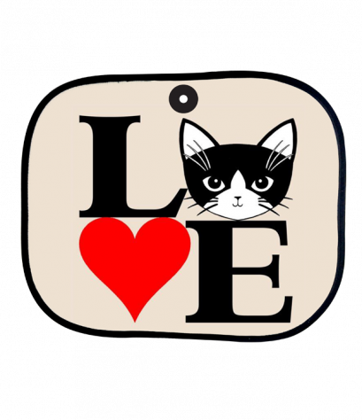 ม่านบังแดดพิมพ์ลาย Love cat sunshade